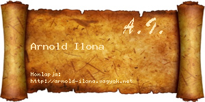 Arnold Ilona névjegykártya